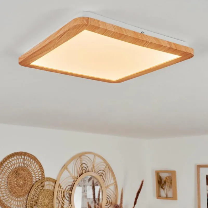 Lampes En Bois-hofstein Plafonnier Siguna LED Couleur bois, 1 lumière