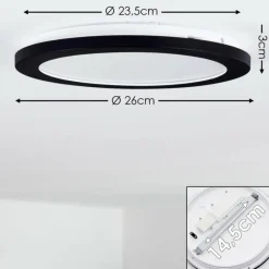 hofstein Plafonnier Siguna LED Noir, 1 lumière