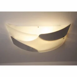 Sil Lux Plafonnier Baltimora Acier inoxydable, Blanc, 2 lumières