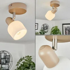 hofstein Plafonnier Sivol Nickel mat, Sable, 1 lumière