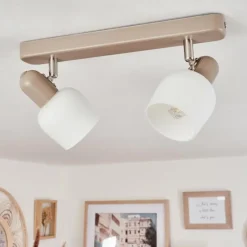 hofstein Plafonnier Sivol Nickel mat, Sable, 2 lumières