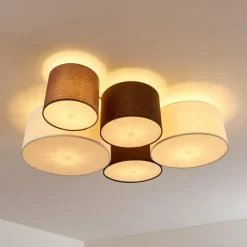 Lampes En Tissu-hofstein Plafonnier Skelbaek Blanc, 5 lumières