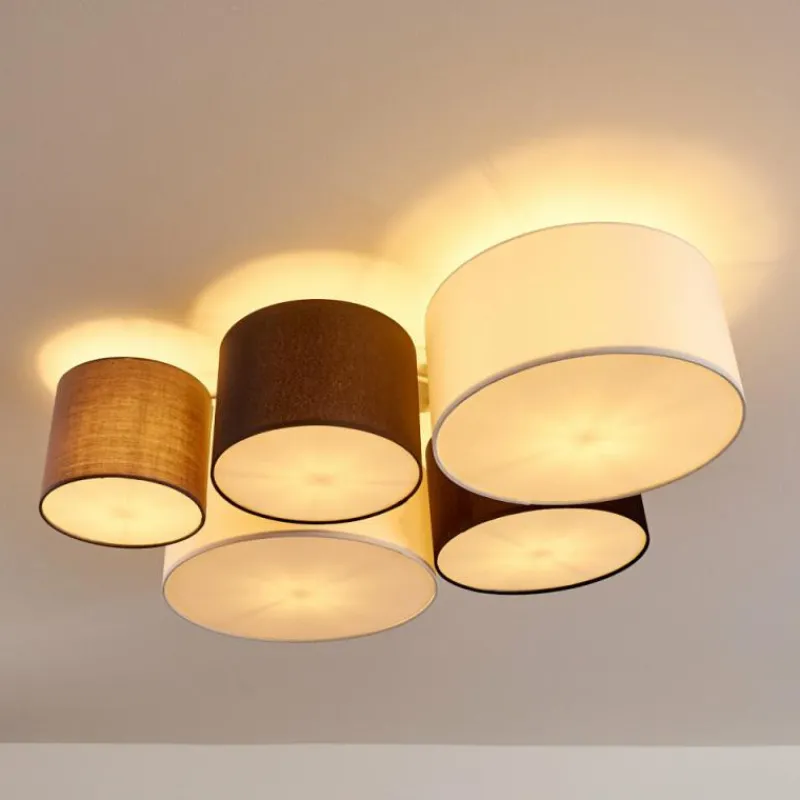 Lampes En Tissu-hofstein Plafonnier Skelbaek Blanc, 5 lumières