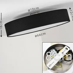 Lampes En Tissu-hofstein Plafonnier Skelbaek Nickel mat, 5 lumières