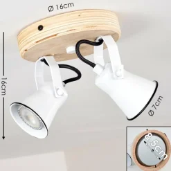 Lampes Vintages & Rétros-hofstein Plafonnier Skodsbol Bois clair, 2 lumières