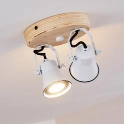 Lampes Vintages & Rétros-hofstein Plafonnier Skodsbol Bois clair, 2 lumières