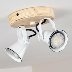 Lampes Vintages & Rétros-hofstein Plafonnier Skodsbol Bois clair, 2 lumières