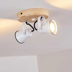 Lampes Vintages & Rétros-hofstein Plafonnier Skodsbol Bois clair, 2 lumières