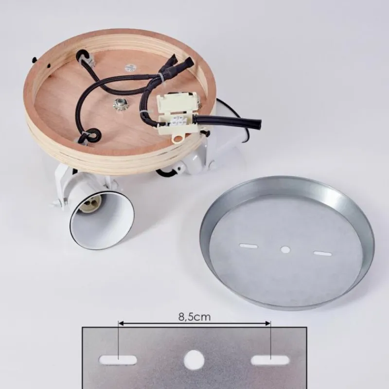 Lampes Industrielles-hofstein Plafonnier Skodsbol Bois clair, Blanc, 3 lumières