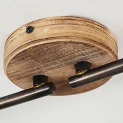 hofstein Plafonnier Skodsbol Gris, Brun clair, Acier brossé, 4 lumières