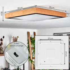 hofstein Plafonnier Sobredo LED Écru, Noir, 1 lumière