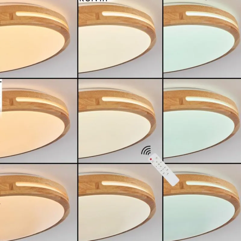 Luminaires Scandinaves-hofstein Plafonnier Sofo LED Blanc, 1 lumière, Télécommandes