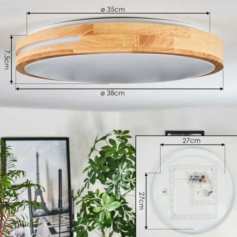 Luminaires Scandinaves-hofstein Plafonnier Sofo LED Blanc, 1 lumière, Télécommandes