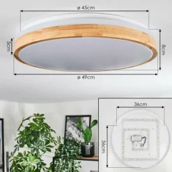 Luminaires Scandinaves-hofstein Plafonnier Sofo LED Blanc, 1 lumière, Télécommandes