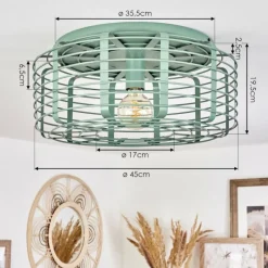 Lampes Vintages & Rétros-hofstein Plafonnier Sooke Bleu, 1 lumière