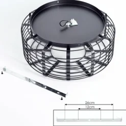 Lampes Vintages & Rétros-hofstein Plafonnier Sooke Noir, 1 lumière