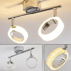 hofstein Plafonnier Soppana LED Chrome, 2 lumières