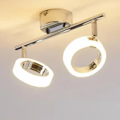 hofstein Plafonnier Soppana LED Chrome, 2 lumières