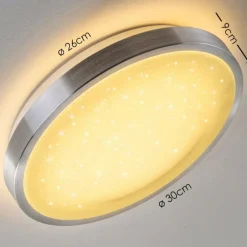 hofstein Plafonnier Sora Star LED Aluminium, 1 lumière