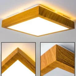 hofstein Plafonnier Sora Wood LED Bois clair, 1 lumière