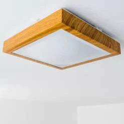 hofstein Plafonnier Sora Wood LED Bois clair, 1 lumière