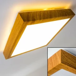 hofstein Plafonnier Sora Wood LED Bois clair, 1 lumière