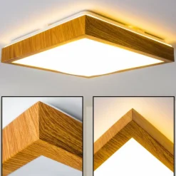 hofstein Plafonnier Sora Wood LED Bois clair, 1 lumière
