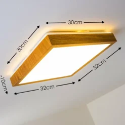 hofstein Plafonnier Sora Wood LED Bois clair, 1 lumière