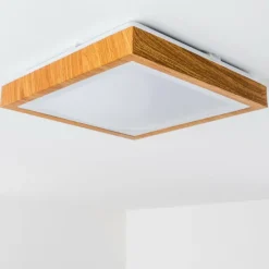 hofstein Plafonnier Sora Wood LED Bois clair, 1 lumière