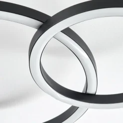 hofstein Plafonnier Sorte LED Chrome, Noir, 1 lumière