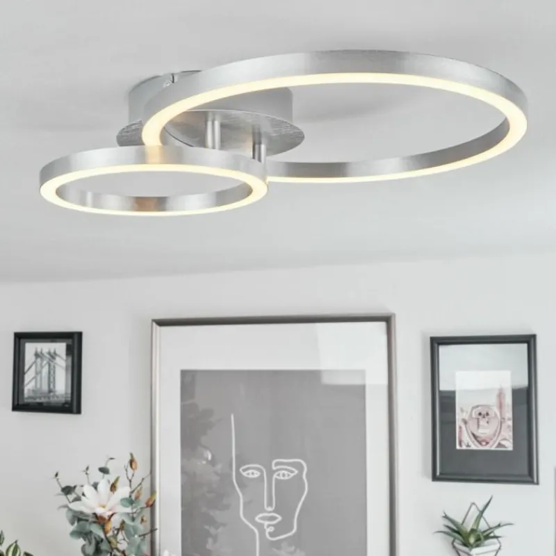hofstein Plafonnier Sorte LED Nickel mat, 1 lumière