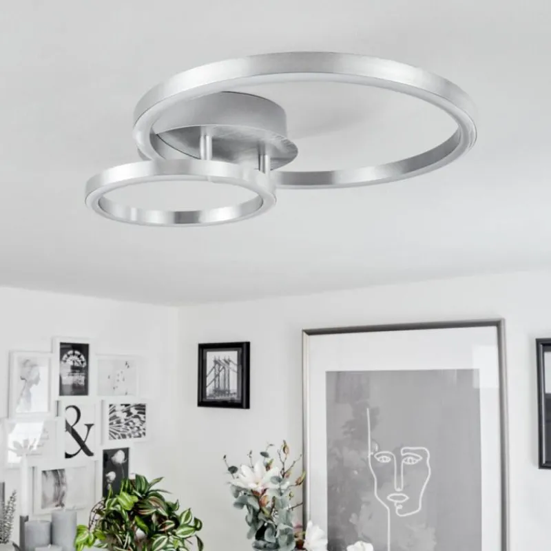 hofstein Plafonnier Sorte LED Nickel mat, 1 lumière