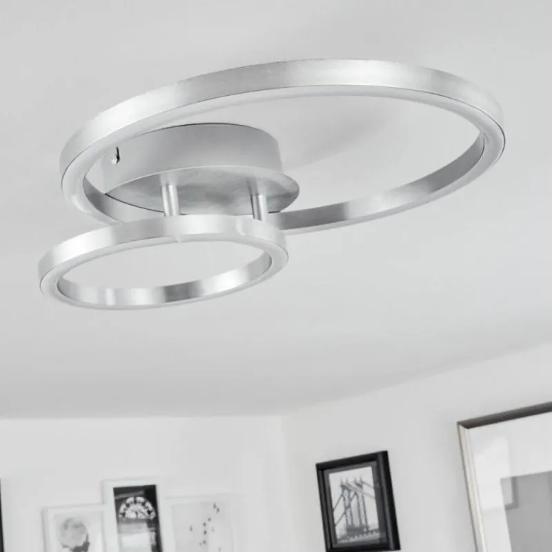 hofstein Plafonnier Sorte LED Nickel mat, 1 lumière