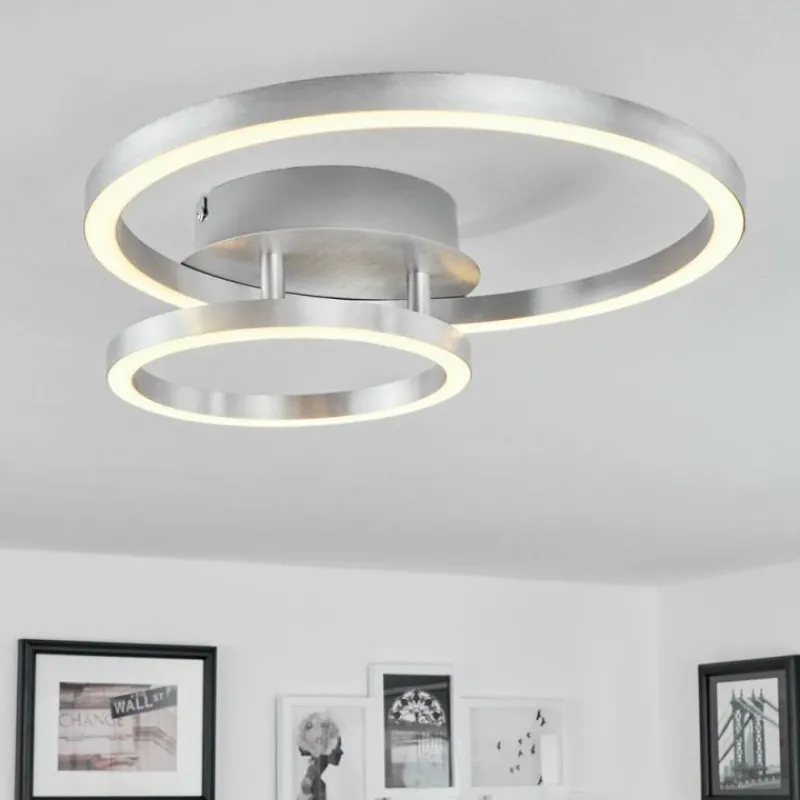 hofstein Plafonnier Sorte LED Nickel mat, 1 lumière