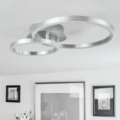 hofstein Plafonnier Sorte LED Nickel mat, 1 lumière