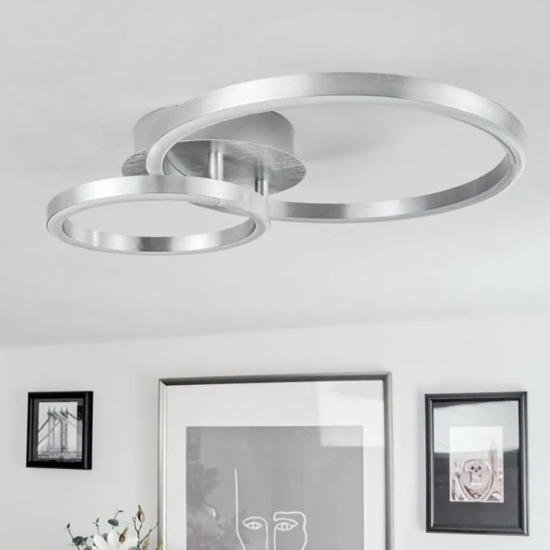 hofstein Plafonnier Sorte LED Nickel mat, 1 lumière