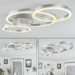 hofstein Plafonnier Sorte LED Nickel mat, 1 lumière