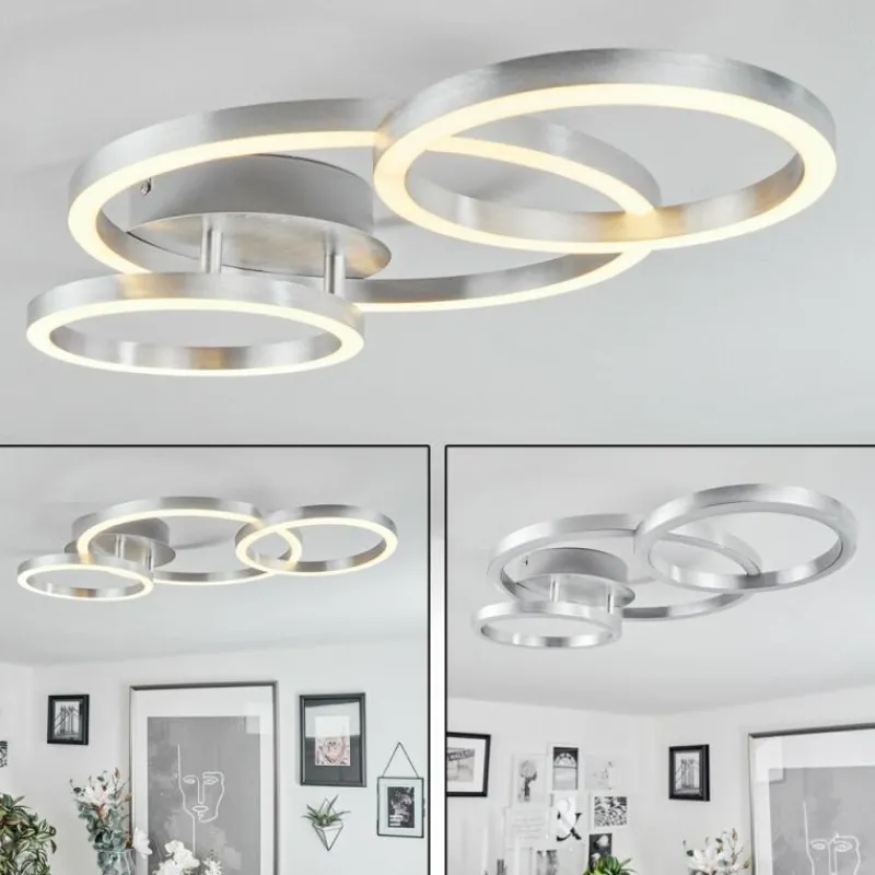 hofstein Plafonnier Sorte LED Nickel mat, 1 lumière