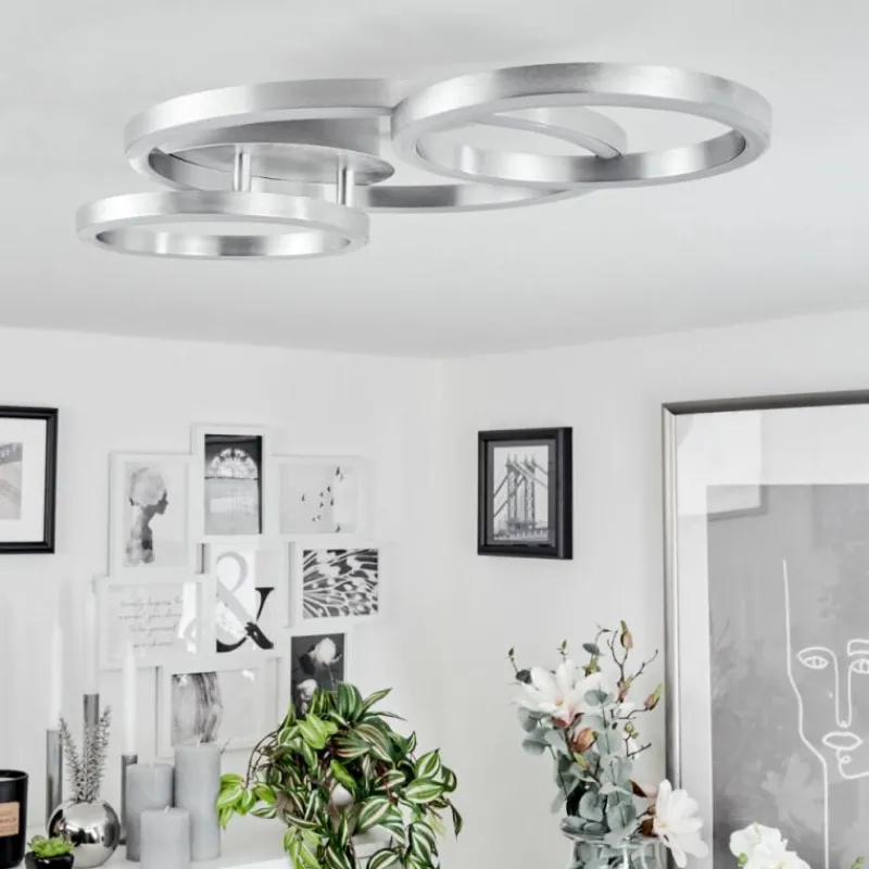 hofstein Plafonnier Sorte LED Nickel mat, 1 lumière