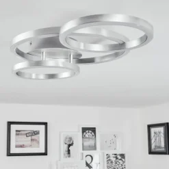 hofstein Plafonnier Sorte LED Nickel mat, 1 lumière
