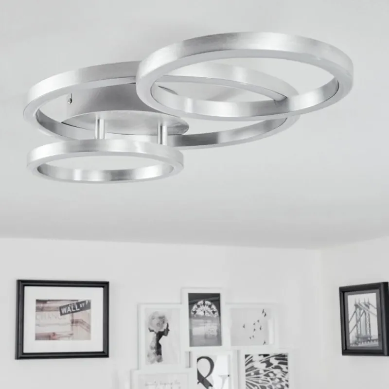hofstein Plafonnier Sorte LED Nickel mat, 1 lumière