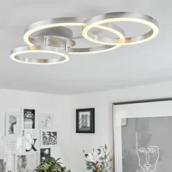 hofstein Plafonnier Sorte LED Nickel mat, 1 lumière