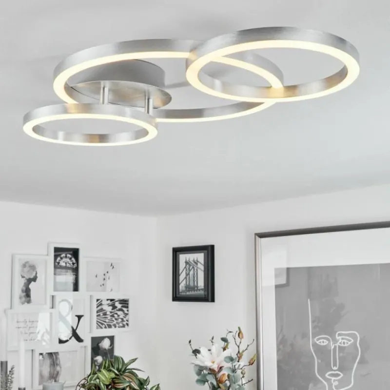 hofstein Plafonnier Sorte LED Nickel mat, 1 lumière