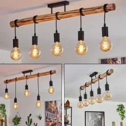 Luminaires Scandinaves-hofstein Plafonnier Soungou Écru, Noir, 5 lumières