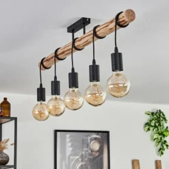 Luminaires Scandinaves-hofstein Plafonnier Soungou Écru, Noir, 5 lumières