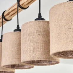 Lampes En Tissu-hofstein Plafonnier Soungou Écru, Noir, 5 lumières