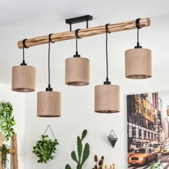 Lampes En Tissu-hofstein Plafonnier Soungou Écru, Noir, 5 lumières