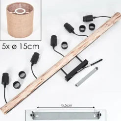 Lampes En Tissu-hofstein Plafonnier Soungou Écru, Noir, 5 lumières