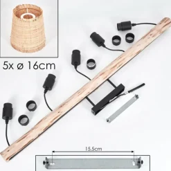 Luminaires Scandinaves-hofstein Plafonnier Soungou Écru, Noir, 5 lumières