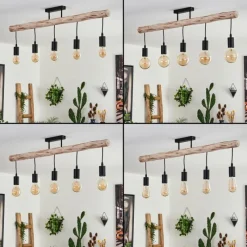 hofstein Plafonnier Soungou Écru, Noir, 5 lumières